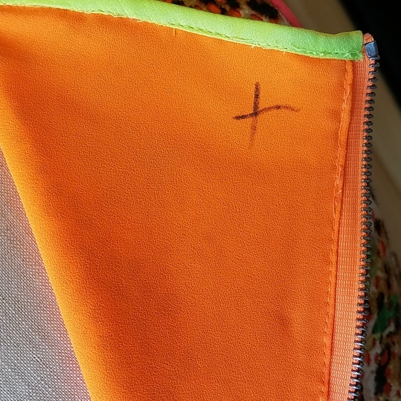 Elie Tahari neon printed cotton eyelet dress - Picture 7 of 8